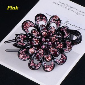 UUMIR Vintage Hair Claws Durable Flexible Rhinestone Hair Clip Hairpins Crystal Flower Dovetail Duckbill Pins