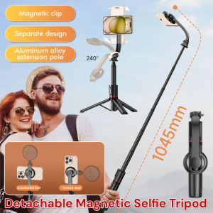 Detachable Magnetic Selfie Tripod Adjustable Angle Cell Phone Tripod Stand Mini Extendable Selfie Stick Tripod Bluetooth Remote