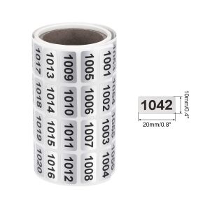 Rectangular Roll With Number Stickers Size Number Self-Adhesive Label Digital Label