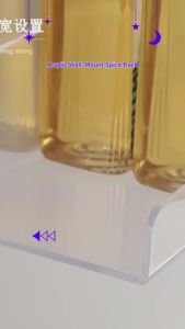 Transparent Acrylic Wall Rack – U-Shaped Spice Shelf & No-Drill Blind Display Cabinet