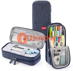 I know Standing Pencil Case Pencil Holder Multi-Layer Pencil Pouch Bag Gift for School Office Teen Girl Boy Women Kid Adult Student