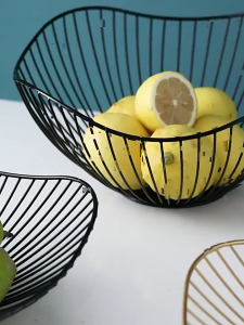 Storage Basket Metal Wire and Bread Storage Bowl Serving Dish for Dining Table Living Room Decoration
