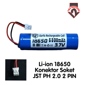 Baterai Speaker / Baterai Elektronik Liannya Type Baterai 18650 Soket JST  PH 2.0/2Pin