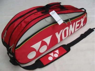 Yonex 9332 Badminton Beg Double Zip Beg dengan Kasut Petak + 2 Paket Utama 2 Paket Utama 2 Poket Sisi + 1 Tali Sling