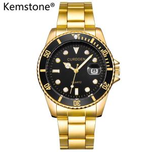 Kemstone Trendy Stainless Steel Calendar Unique Designer Mens Quartz Watches Jewelry Gift