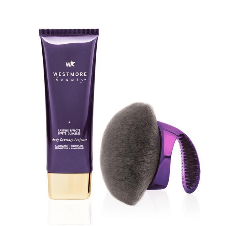 Westmore Beauty Body Coverage Perfector 3.5oz + X-Large Buffer Brush -  Flawless Body Makeup, Concealer for Scars, Spots, Veins, Tattoos and More Blend Cosmetic