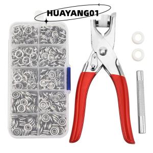 HUAYANG01 [HOT FASHION] ชุดเครื่องมือเครื่องมือยึดสแน็ปห่วงปุ่มสแน็ปโลหะพร้อมชุดเครื่องมือกดสำหรับเย็บเสื้อผ้า