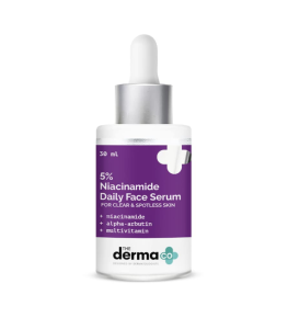 The Derma Co 5% Niacinamide Daily Face Serum with Alpha Arbutin & Multivitamin for Clear & Spotless Skin - 30ml