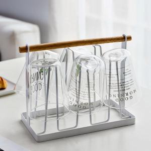 Kitchen Utensils Wrought Iron Cup Holder Creative Household Drain Cup Shelf for Kitchen Cup Storage Rack Hanging Drainer Storage