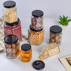 Hủ thủy tinh lục giác nắp thiết 50ml 100ml 180ml 280ml 380ml 500ml 730ml