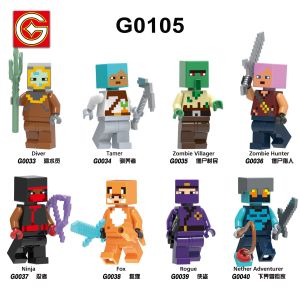 G0105 FOLY123 minecraft MC STEVE toy kids building blocks toys boy girl birthday gift  Building Blocks G0033-0040 Compatible with