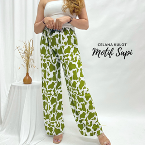 Celana Kulot Bali Motif Animal (sapi zebra) Bahan Rayon Premium Termurah Kekinian