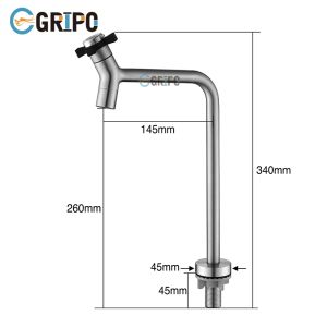 GRIPO 304 Stainless Premium Deck-Mounted Single Cold 1/2 Kitchen Faucet Lavatory Faucet Matte GP336