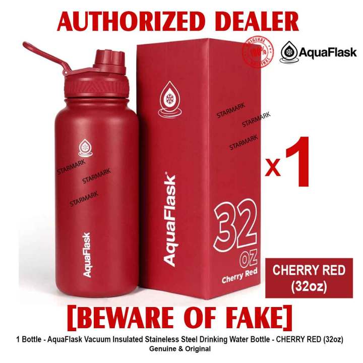 AQUAFLASK 32oz CHERRY RED Aqua Flask Wide Mouth with Flip Cap