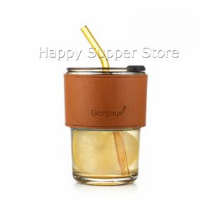 Happy แก้วน้ำ แก้วกาแฟ 400ml สไตล์มินิมอล ทนความร้อนได้ดี พร้อมส่ง Coffe cup
