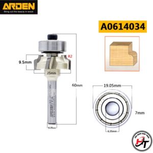 Mũi phay chỉ cạnh R1 R2 Arden 0614