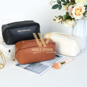 [10อัน] กระเป๋าเครื่องสําอาง  ออแกไนเซอร์ หนัง PU กันน้ำ ลายมินิมอล มี4สีให้เลือก  จุของได้เยอะ สะดวก พกพาง่าย wd99