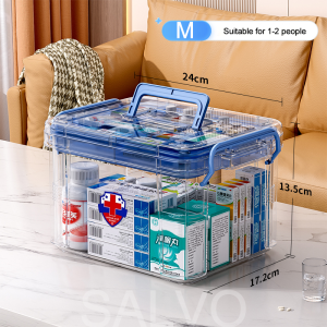 SALVO Multi-purpose Storage Box Utility Box Organizer First Aid Kit Medicine Kit Makeup Kit Portable Emergency Box Functional Family Organizer Storage Box With Handle