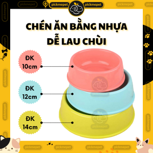Chén Ăn Bát Ăn Đơn Cho Chó Mèo - Chất Liệu Nhựa Tiện Dụng Dễ Lau Chùi