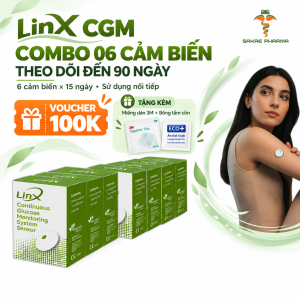 Combo 6 Linx CGM Thiết Bị Cảm Biến Đường Huyết Linx MicroTech Medical Theo Dõi Chỉ Số Sức Khỏe Liên Tục Không Xâm Lấn (Dùng 3 Tháng)