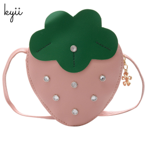 KYII Children bag cartoon princess girl baby cute strawberry crossbody fashionable Bag 102a007