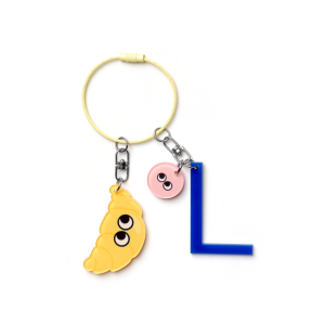 Kanavaia Customizable Letter Acrylic Keychain - Set 20 (Croissant)