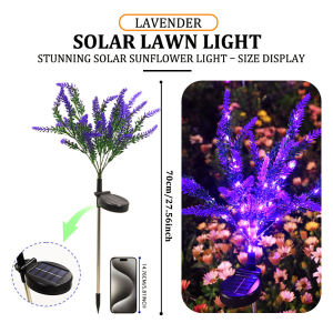 2026 New 1/2/4pcs Solar Lavender light outdoor waterproof Solar Garden light Lawn Fence Yard Balcony Hari Raya Decoration