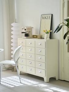 Drawer Bedroom Side Cabinet Triple Bucket Cabinet Storage Cabinet Bedside Cabinet Solid Wood Drawer Bucket Cabinet R Style