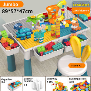 DSL Building Blocks Table with Chair and Blocks Multi-Function Building Multifunctional 3-in-1 multifunction game table Lego Table