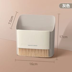 Small Garbage Can Countertop Waste Bin Plastic Trash Can With Broom For Kitchen Bathroom Living Room Mini Cleaning Tools