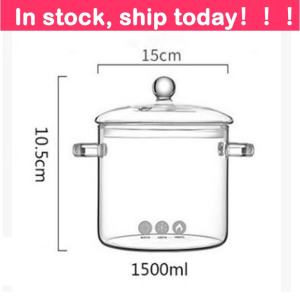 High borosilicate glass soup pot with ceramic pot glass instant noodle bowl binaural