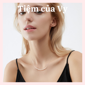 Vòng cổ ngọc trai nước ngọt chuỗi hạt phong cách thanh lịch bạc S925