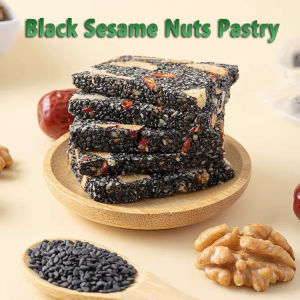 WooNut Handcrafted Black Sesame & Jujube Pie: Low-Sugar High-Calcium Snack - COD Available