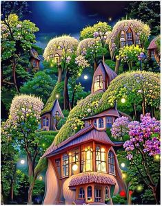 Tranh Đính Đá Phong Cảnh 5D TỰ HOÀN THÀNH ĐÍNH ĐÁ TRÊN BỨC TRANH- Tranh Treo Phòng Khách  Phòng Ngủ Kích Thước 30X40CM