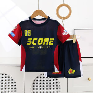 AILEBE Kids Sets Terno Print Short Sleeve Top Shorts Set Soft Breathable Lightweight Quick-Dry Sporty Casual Summer Outfit Loose Comfy Fit Easy On/Off Durable Not Easy Fade Perfect For Daily Outdoor Play Baby Boys 0-5 Years