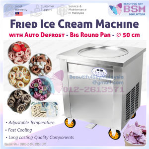 『RM4400』Mesin Ais Krim Roll Bulat Besar Fried Icecream Roll Machine Round Gulung Big Size Fry Aiskrim Maker Goreng Katering Thai Ice Cream Milk