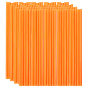 【Free Shipping】100Pcs Disposable Color Plastic Straw Manual DIY Creative Flat Mouth Straight Tube Straws
