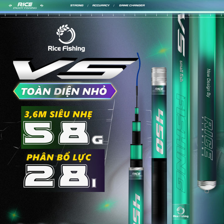 Cần câu đài Rice Fishing V5 Toàn Diện Nhỏ thế hệ 2 siêu nhẹ cần câu cá ...