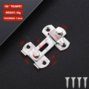 OKDA 90°/180°Stainless Steel door latch lock Safety Hasp For Bathroom Bedroom Door Catch Latch