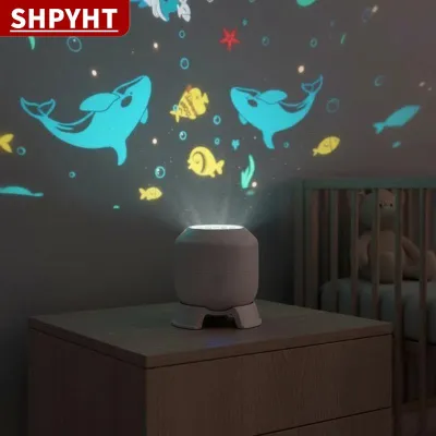 [COD] SHPYHT Led đại dương chiếu ánh sáng ban đêm 360 độ xoay năng động USB môi trường xung quanh đèn cho giấc ngủ Viện trợ trẻ em phòng ngủ