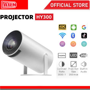 AUN【Genuine HY300pro】with HDMI 5G WIFI 6000 Lumens android projector 4k ultra hd and bluetooth portable movie mini projector for phone and laptop wanbo t2 max xiaomi smart wireless projector with screen
