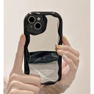0545 VVV CASE WAVE MIRROR TPU cover for hp SAMSUNG A51 A71 S21fe A13 A72 A04 A21s S22 S22ultra S21ultra A12 M12 S23ultra A52 A52s A32 A73 A31 A04S casing silikon gelombang kaca hitam bening putih
