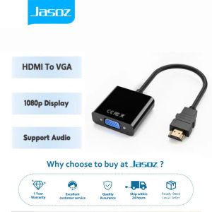 Jasoz HDMI to VGA Adapter 1080p Audio Video HDMI to VGA Converter With Cable Power Supply For Ps4 Monitor Projector