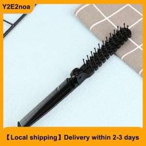 【Local shipping】 1Pc 2 In 1 Travel Portable Fashion Hair Comb Folding Anti-static Plastic Comb Hair Brush Compact Pocket Hair Comb