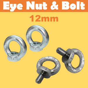 Twin Industrial Galvanized Eye Bolt and Eye Nut 6-14mm Lifting Utility Ring Bolt & Nut