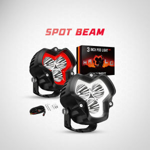 Novsight HALO SE Series 3-inch LED Pod Lights with Red and White DRL