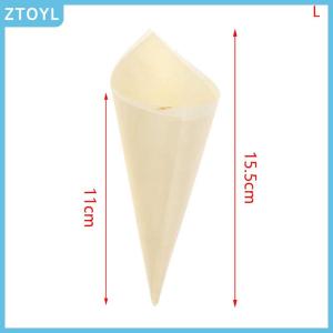 ZTOYL  50pcs Disposable Wood Appetizer Cones Ice Cream Cone Cups Party Candy Cones