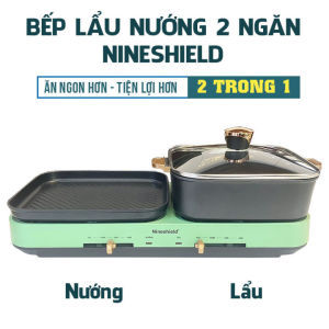 Nồi Lẩu Điện Đa Năng Nineshield Bếp Lẩu Nướng Đa Năng Nineshield KB-522 Công Xuất 1600W bếp lẩu nướng điện nồi Lẩu Nướng 2 Trong 1 Bộ Điều Chỉnh Độc Lập Cho 2 Chế Độ Khay Nấu Có Thể Tháo Rời Dễ Dàng Vệ Sinh
