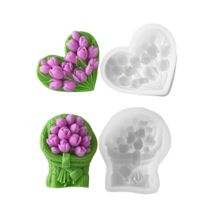 Multipurpose Tulips Stand Sturdy Silicone Plaster Mould for Elegant Home Decoration Wedding and Festive Occasions