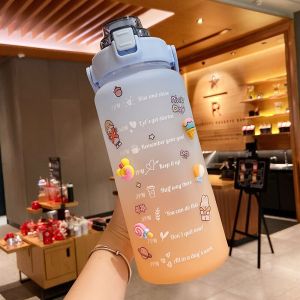 1500ml sport water bottle free straw + strap Air Bottle water cup Candy 1.5L tumbler large volume bottle C19
